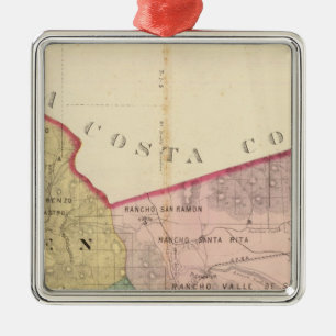 Alameda County map Metal Tree Decoration