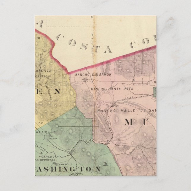 Alameda County map Postcard (Front)
