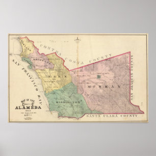 Alameda County map Poster