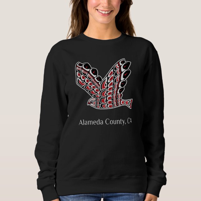 Alameda County Red-Tailed Hawk Native American Bir Sweatshirt (Front)