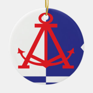 Alameda flag ceramic tree decoration