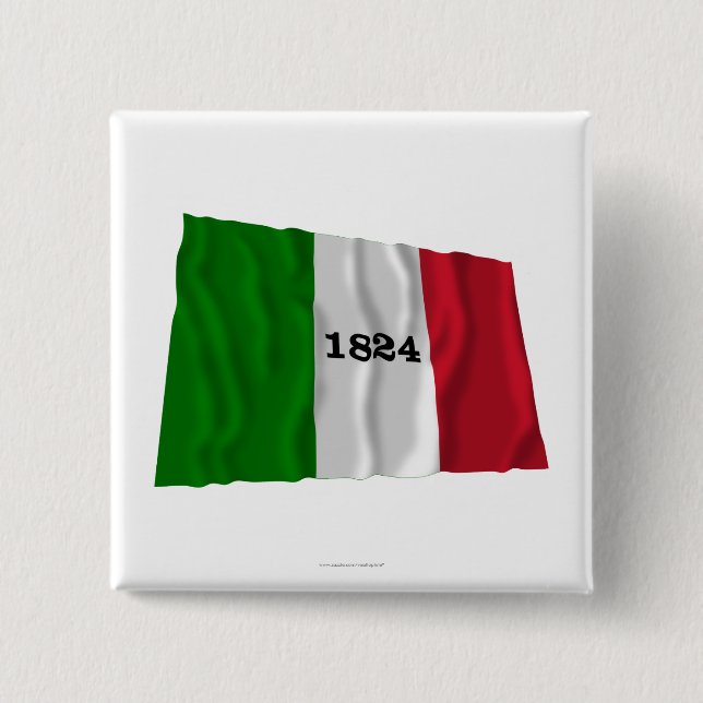 Alamo Flag 15 Cm Square Badge (Front)