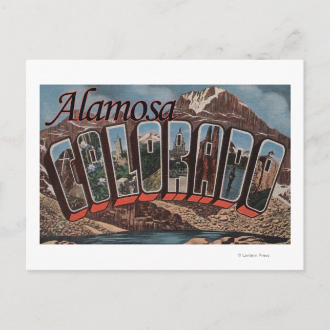 Alamosa, Colorado - Large Letter Scenes Postcard (Front)