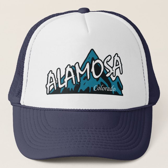 Alamosa Colorado Mountains Trucker Hat (Front)