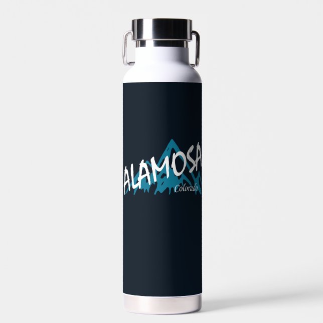 Alamosa Colorado Mountains Water Bottle (Front)