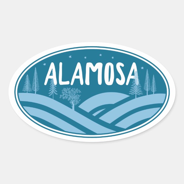 Alamosa Colorado Outdoors Oval Sticker (Front)