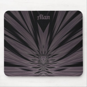 ALAN ~ Black and Grey Fractal Pattern ~ Mouse Pad