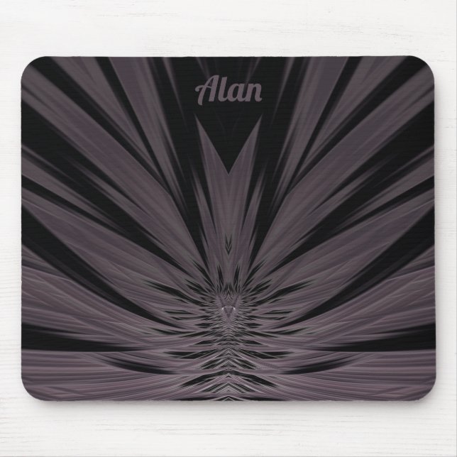 ALAN ~ Black and Grey Fractal Pattern ~ Mouse Pad (Front)