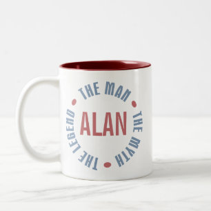 Alan Man Myth Legend Customisable Two-Tone Coffee Mug