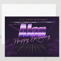 Alan Name First Name pura retro card Birthday