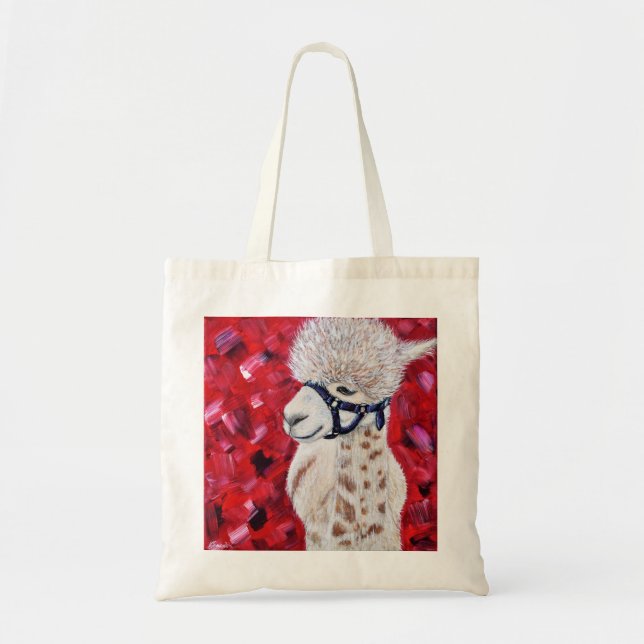 Alan the Alpaca Painting Tote Bag (Front)