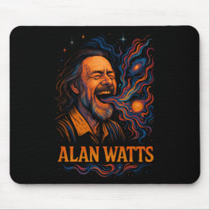 Alan Watts Laugh Galaxy Universe Psychedelic Art P Mouse Pad