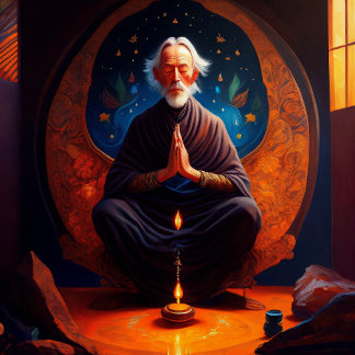 Alan watts meditating II Print, Value Poster Paper