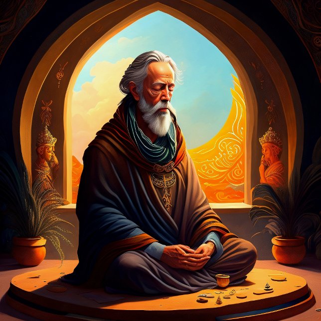 Alan watts meditating Print, Value Poster Paper  (Creator Uploaded)