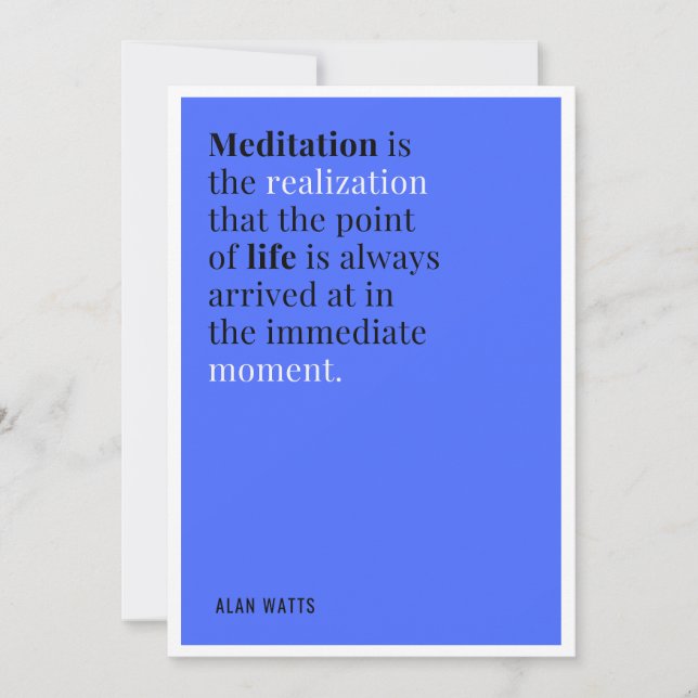 Alan Watts Meditation Quote Invitation (Front)