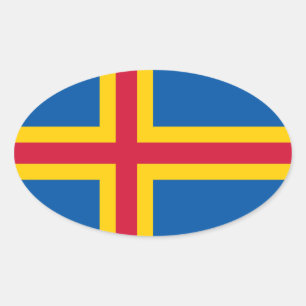 Aland Flag Oval Sticker