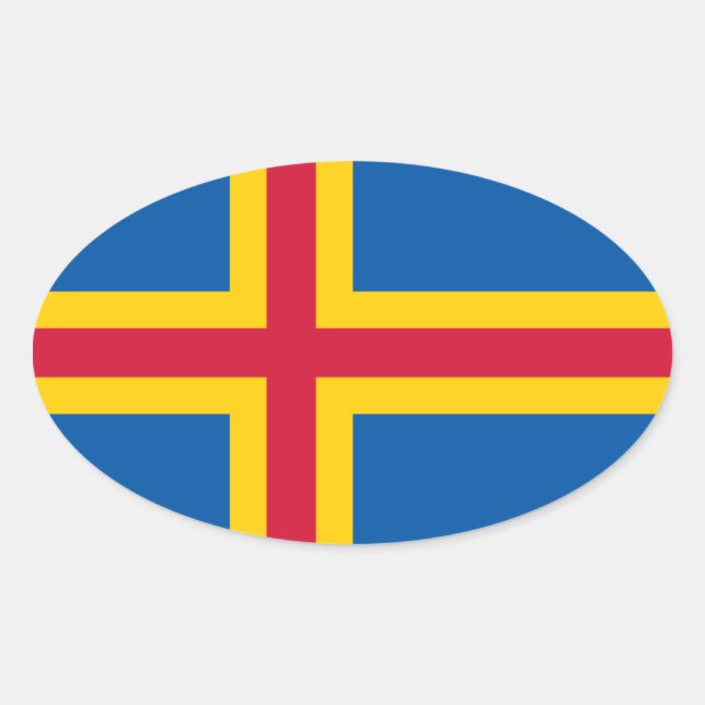 Aland Flag Oval Sticker (Front)