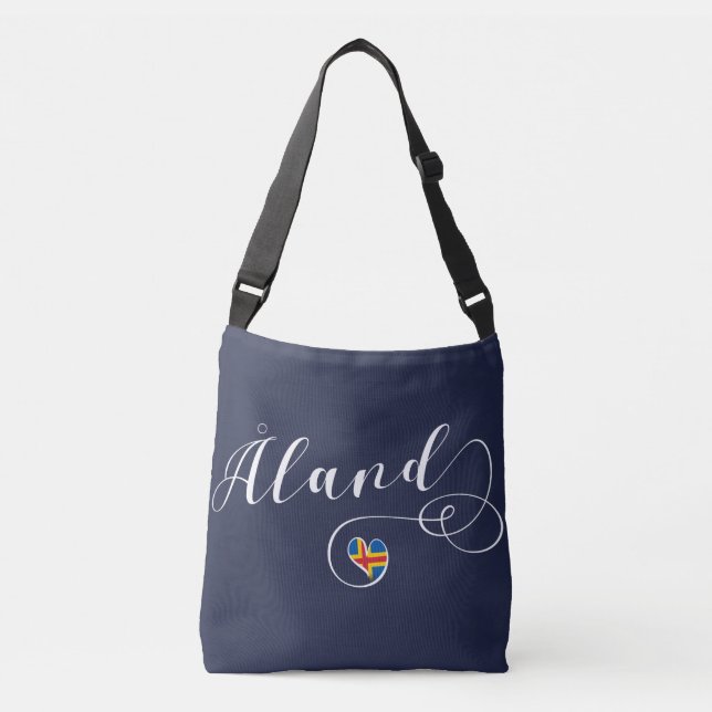 Åland Heart Flag, Aland Islands, Finland Crossbody Bag (Front)