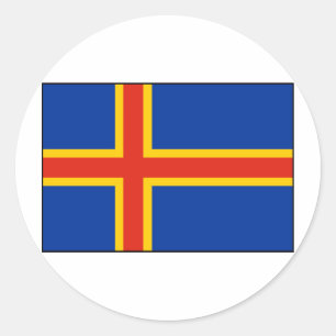 Aland Island Flag Classic Round Sticker