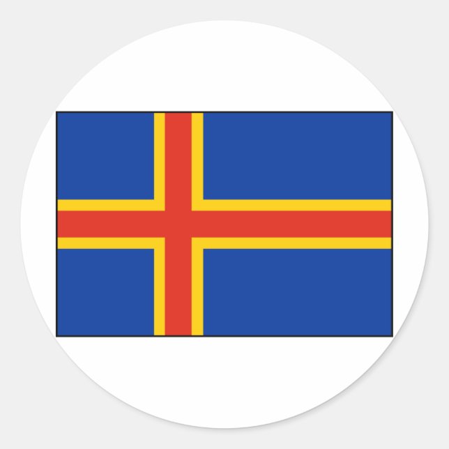 Aland Island Flag Classic Round Sticker (Front)