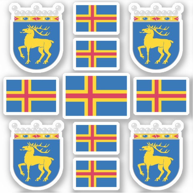 Åland Island symbols / coat of arms and flag (Front)