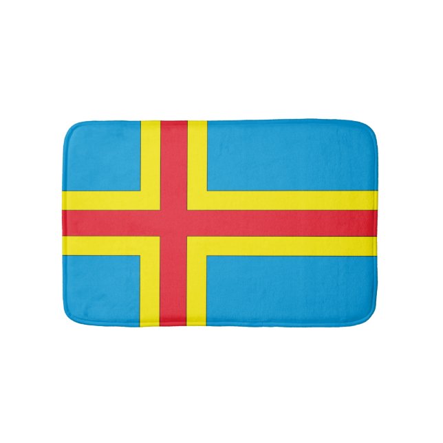 Aland Islands Flag Bath Mat (Front)