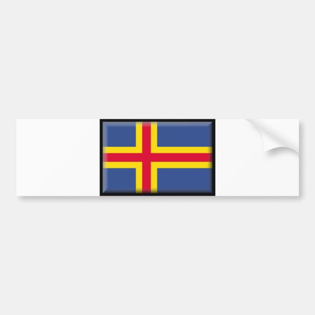 Aland Islands Flag Bumper Sticker (Front)