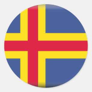 Aland Islands Flag Classic Round Sticker