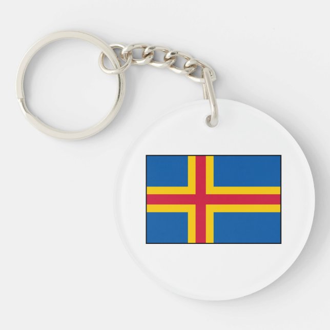 Åland Islands Flag Key Ring (Front)