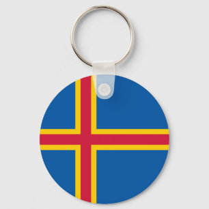 Aland Islands Flag Key Ring