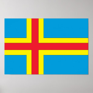 Aland Islands Flag Poster