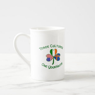 Åland Islands Ireland USA Shamrock Personalised  Bone China Mug