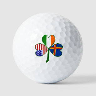 Åland Islands Ireland USA Shamrock Personalised  Golf Balls