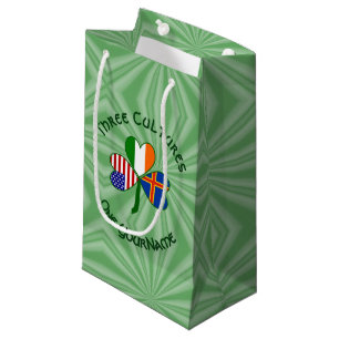 Åland Islands Ireland USA Shamrock Personalised  Small Gift Bag