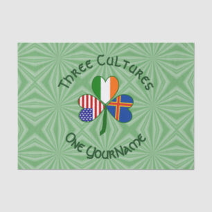 Åland Islands Ireland USA Shamrock Personalised  Tissue Paper