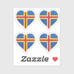 Aland Islands love flag pride heart sticker