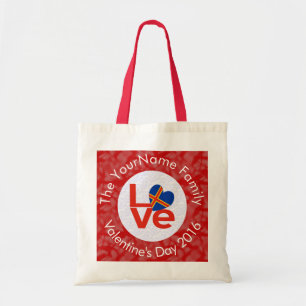 Åland Islands Red Letter LOVE Flag Personalised  Tote Bag