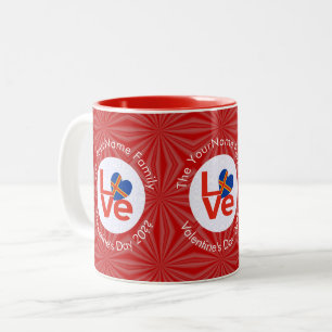 Åland Islands Red Letter LOVE Flag Personalised  Two-Tone Coffee Mug