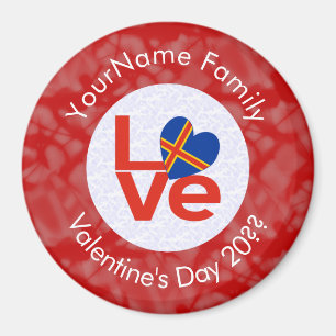 Åland Islands Red LOVE Flag Personalised Magnet