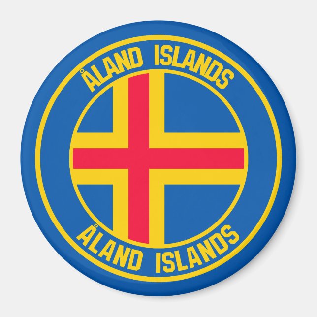 Åland Islands Round Emblem Magnet (Front)