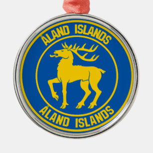 Åland Islands Round Emblem Metal Ornament