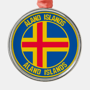 Åland Islands Round Emblem Metal Ornament