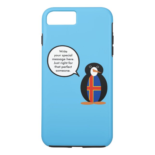 Åland Islands Talking Ms Penguin Personalised  Case-Mate iPhone Case (Back)