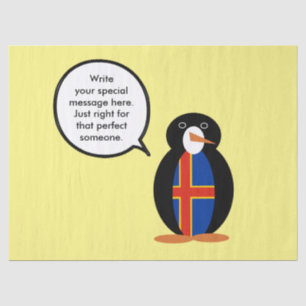 Åland Islands Talking Ms Penguin Personalised Tissue Paper