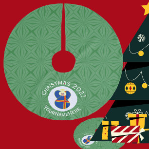 Ålander Flag Angel Christmas Brushed Polyester Tree Skirt