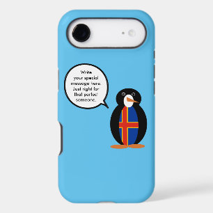 Ålander Flag Talking Ms. Penguin Personalised Text