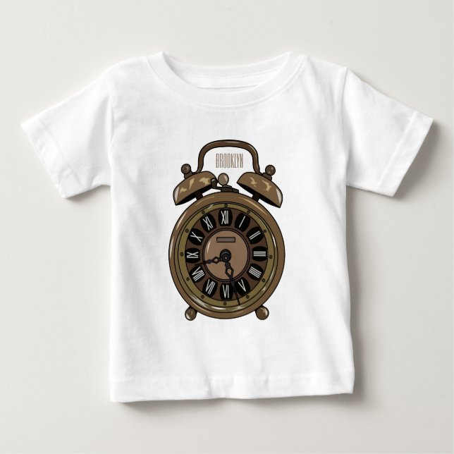 Alarm clock cartoon illustration baby T-Shirt (Front)