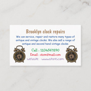 Alarm clock cartoon illustration business card