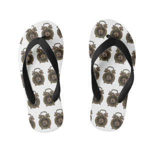 Alarm clock cartoon illustration kid's thongs