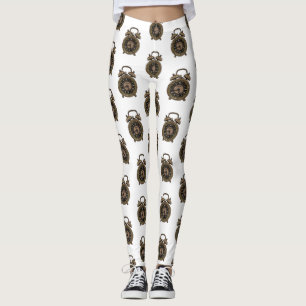 Alarm clock cartoon illustration leggings